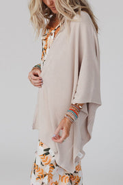 Textured Lace Trim Open Front Kimono Cardigan