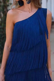 Off-Shoulder Elegant Fringe Dress