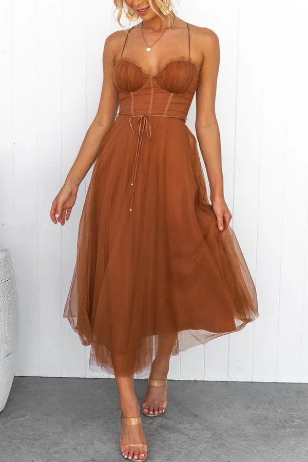 Robe longue de soirée à bretelles en mousseline de soie de princesse moderne 