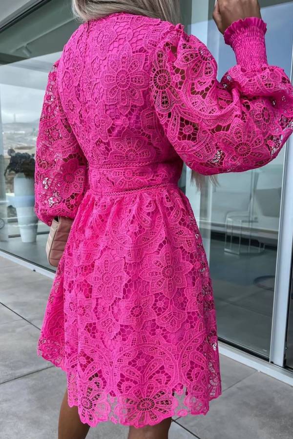 Robe de ville sexy en dentelle soluble dans l'eau creuse 