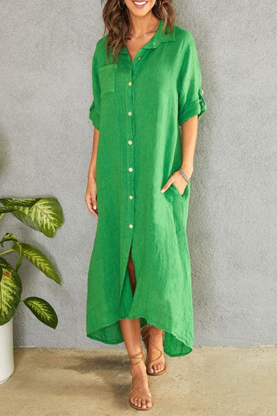 Green Linen Dress