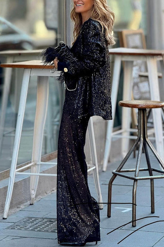 Special Treat – Lockerer Party-Blazer mit Pailletten-Revers 