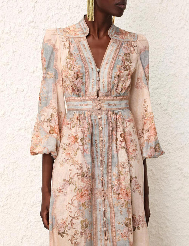 August Plunge Midi Dress