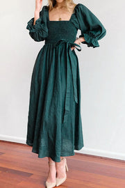 FRENCH RUFFLED LANTERN SLEEVES MULTI-WEAR DRESS