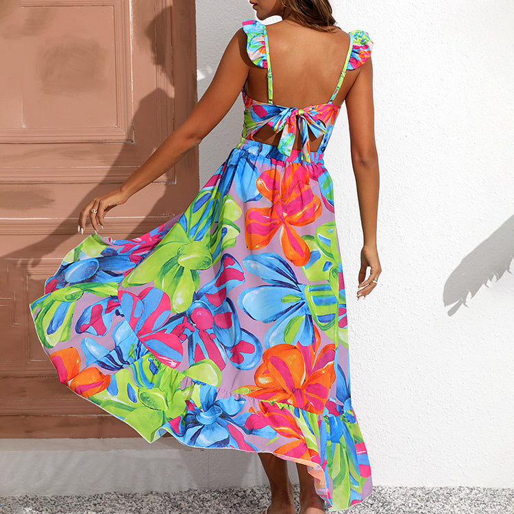 Maillot de bain une pièce et jupe à imprimé floral 