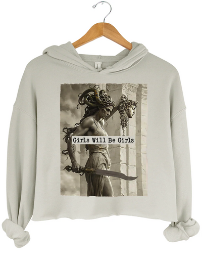 Medusa With The Head Of Perseus Crop Hoodie