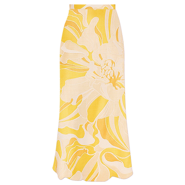 3D Flowers Decor Swimsuit and Skirt