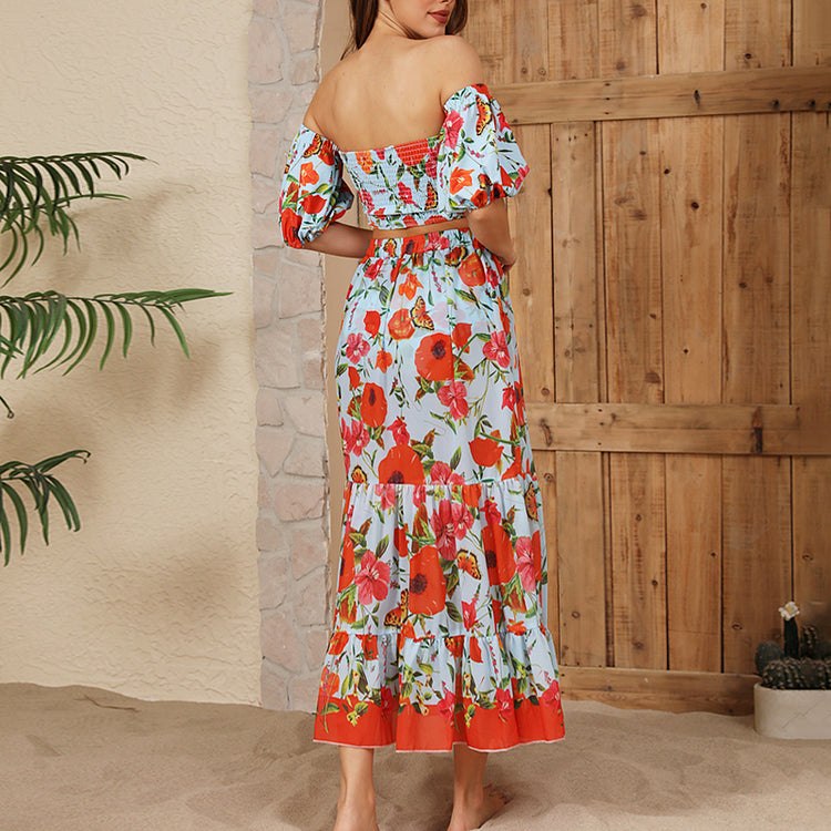 Maillot de bain et jupe bikini à imprimé floral 