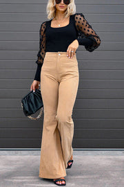 Autumn Mood Corduroy Pocketed Flare Pants