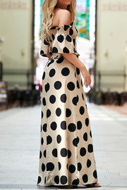 Elastic temperament polka dot printed skirt