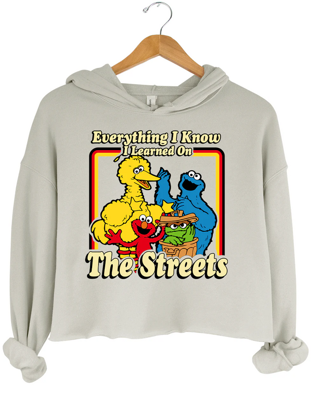 Everything I Know l Learned On The Streets Crop Hoodie