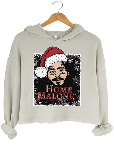 Home Malone Christmas Crop Hoodie