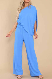 Slim drape high waist casual jumpsuit