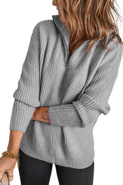 Autumn and winter new style zipper half cardigan casual knitted pullover