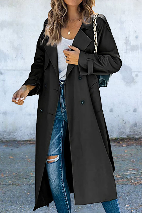 Vêtements d'extérieur à col rabattu et patchwork uni
