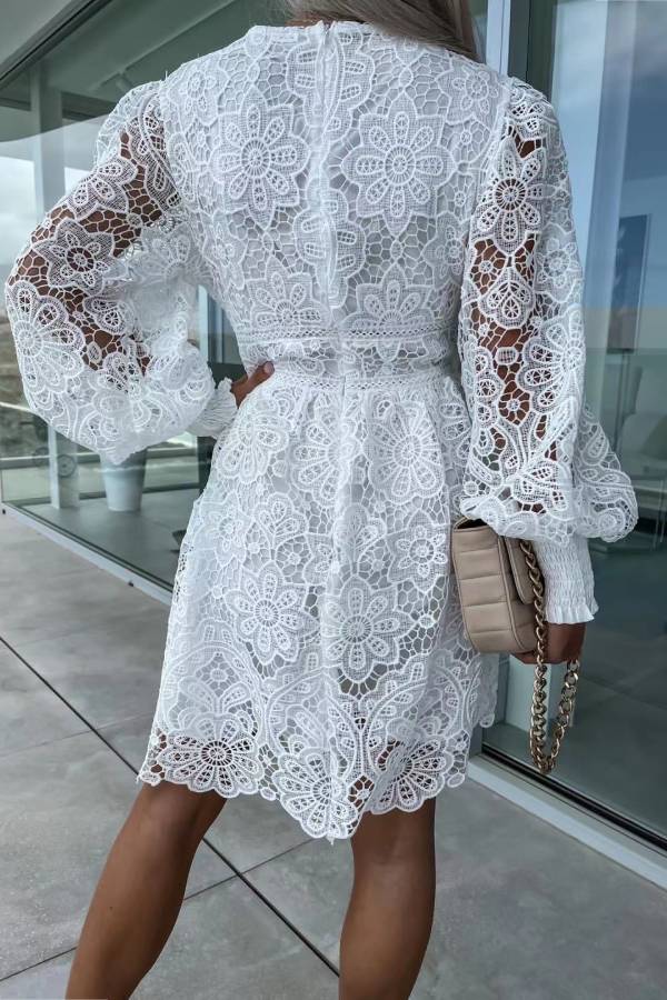 Robe de ville sexy en dentelle soluble dans l'eau creuse 
