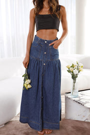 Penelope Blue Denim Midi Skirt