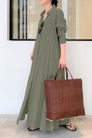 Long Sleeve Simple Loose Casual Long Dress