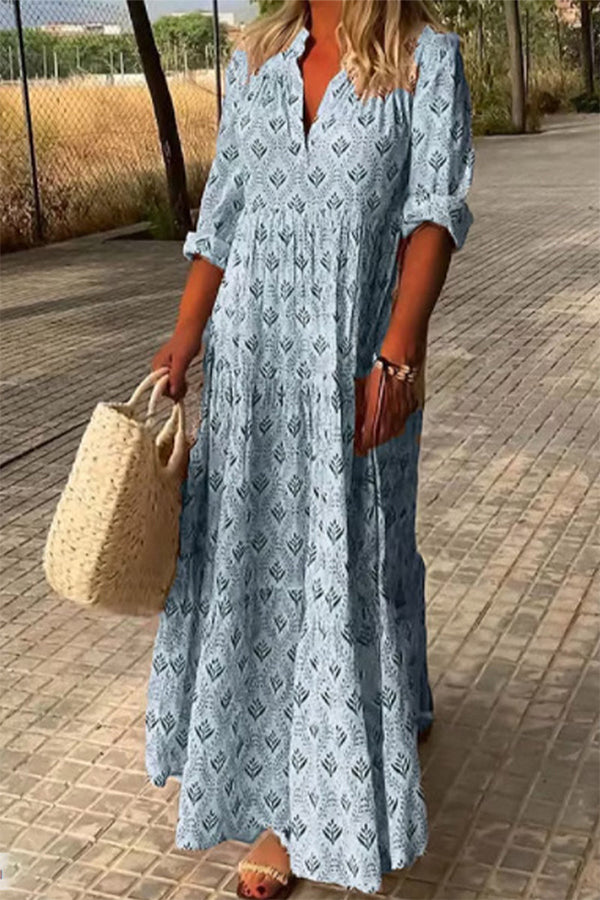 Lässige Patchwork-Kleider mit Mandarinkragen und Plissee