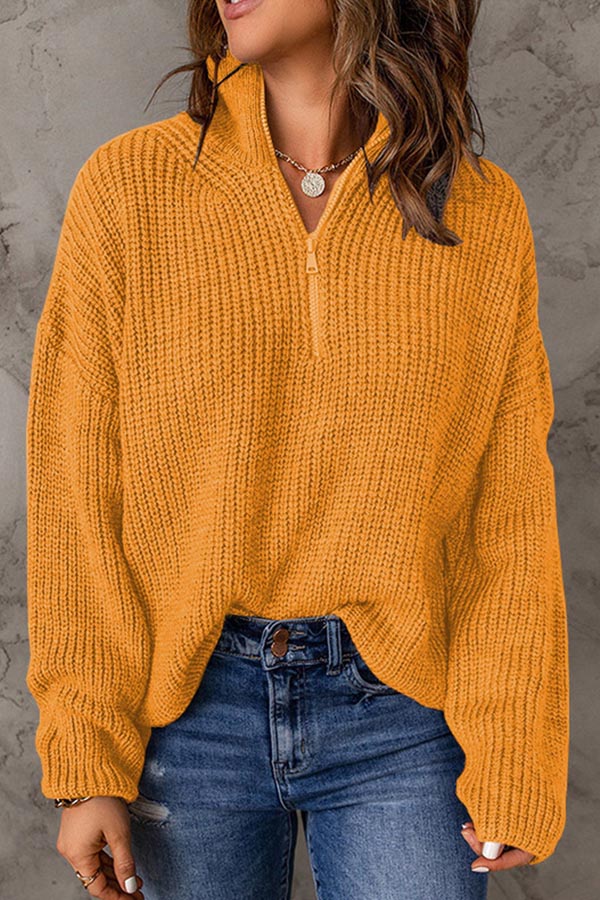 pull ample à col roulé de couleur unie