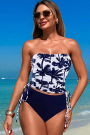 Bandeau Side Drawstring Swimsuit Set