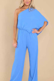 Slim drape high waist casual jumpsuit