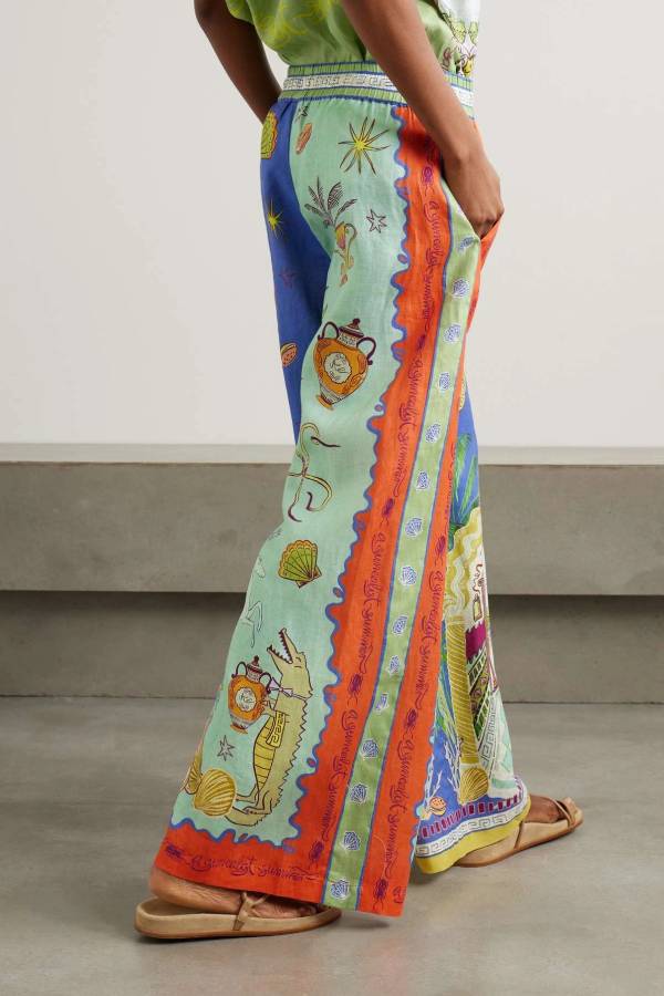Unique Summer Fantasy Print Wide-leg Pants