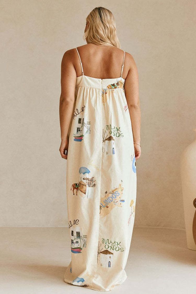 Robe longue ample dos nu en lin mélangé pour les fêtes