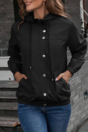 Casual Sportswear Solid Pocket Hooded Collar Outerwear