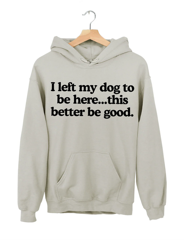 I Left My Dog To Be Here This Better Be Good Hoodie