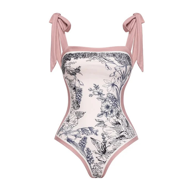 Maillot de bain une pièce réversible avec nœud papillon et jupe/sarong Swimgirls 