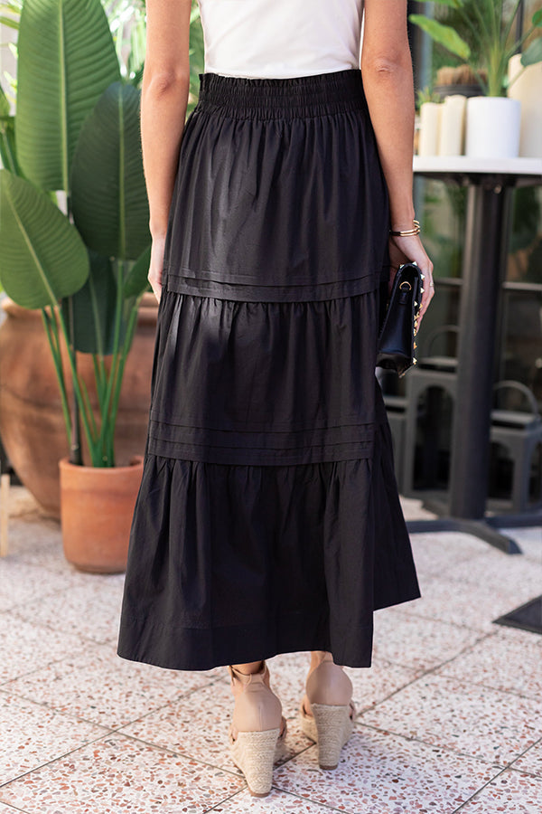 Solid color pleated skirt