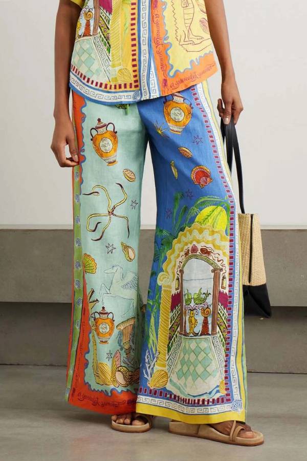 Unique Summer Fantasy Print Wide-leg Pants
