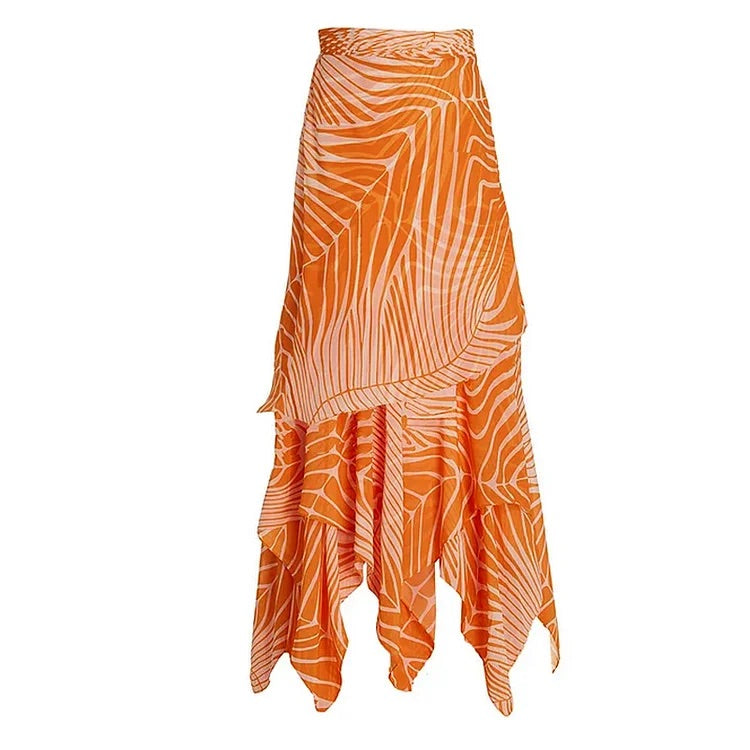 Maillot de bain une pièce et jupe Vioye imprimés fleurs 3D 