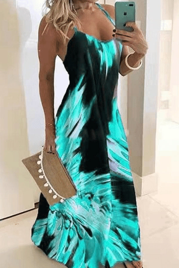 Summer Flame Print Camisole Dress