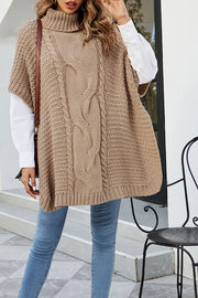 Turtleneck Twist Shawl Women's Knitwear