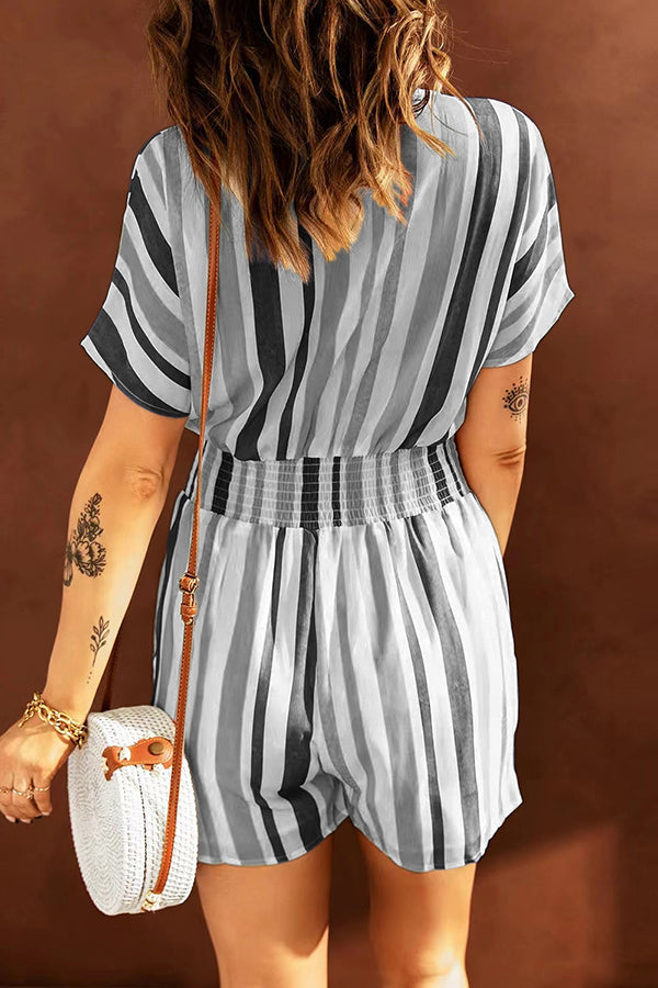 Love for A Lifetime Striped Button Romper