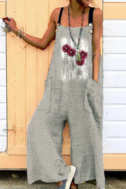 Women's Printed Loose One-piece Suspenders