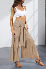 Bandage Casual Women's Wide Leg Pants