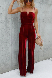 Velvet Wide Leg Jumpsuit