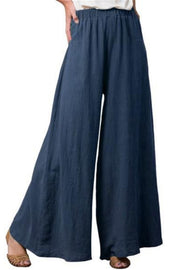 Large Casual Cotton Linen Loose Wide Leg Pants