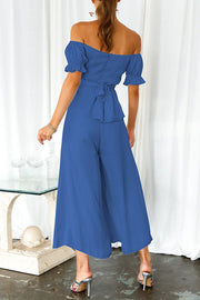 Pour Another One Satin Off Shoulder Jumpsuit