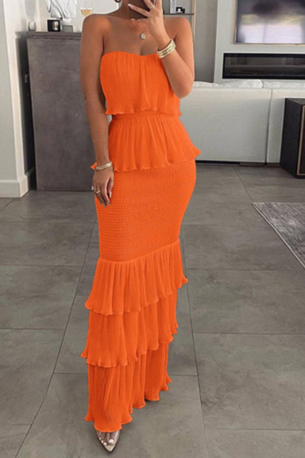 RUFFLE LAYERED DRESS