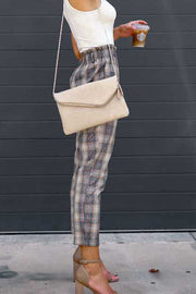 POCKETED PLAID PANTS