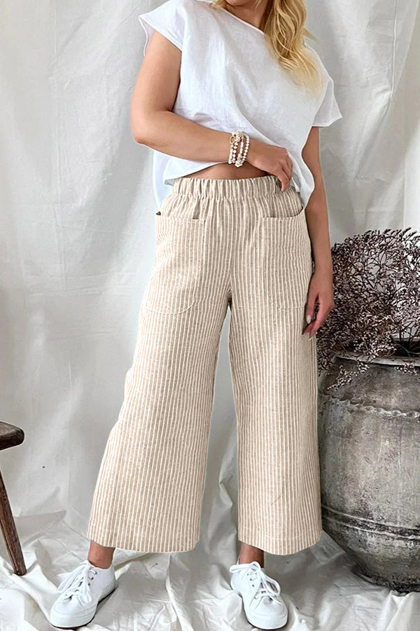 Cotton Linen Loose Fashion Casual Straight Leg Pants Women's Clothes