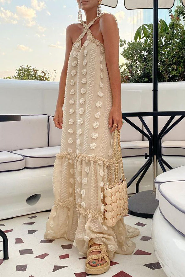 Robe gâteau fleurie tridimensionnelle