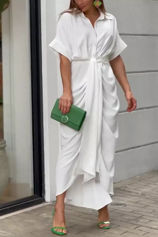 Daring Heart – Midi-Hemdkleid mit Bindeband vorne 
