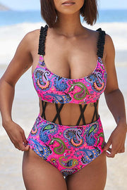 Printed Off-waist Swimsuit One-piece