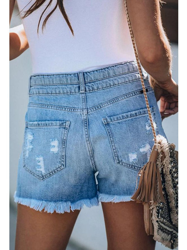 Tassel Ripped Denim Shorts