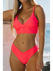 Fluorescent Color V-Neck Bikini